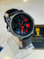 Black Red Leather Strapped Spinner NS Watch