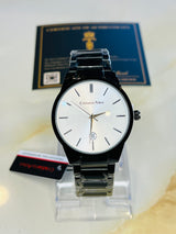 Cristiano Aillen Black Strapped Minimal Watch