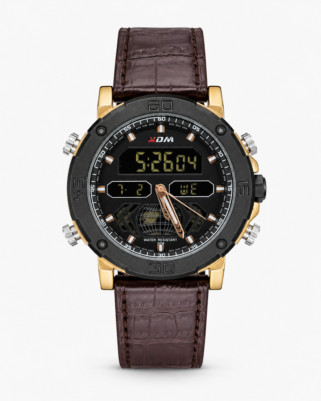XDM Brown Black Dual Time Watch