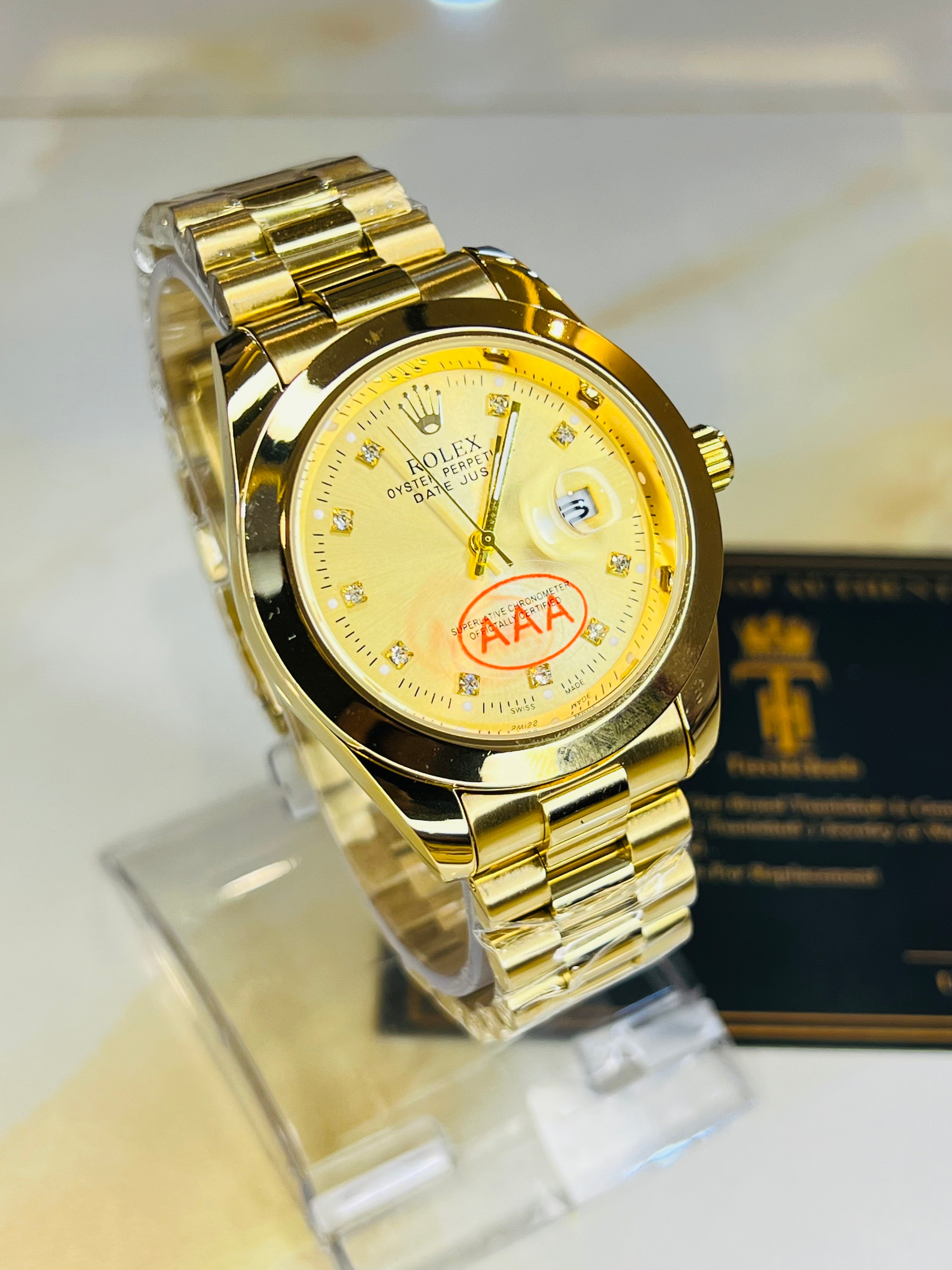 All Gold Plain Bezel Date Just Watch