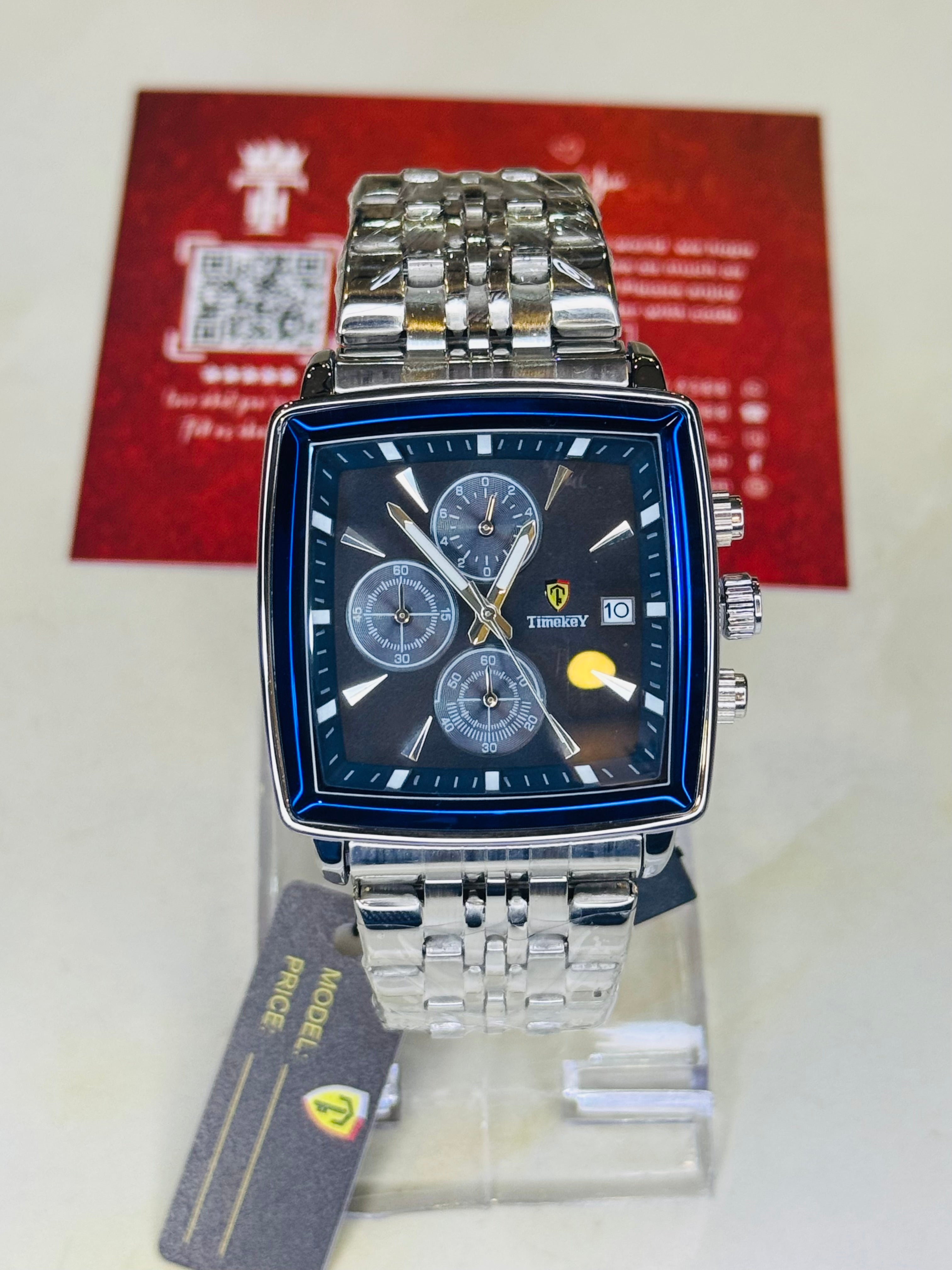 Timekey Square Chain Chronograph Watch