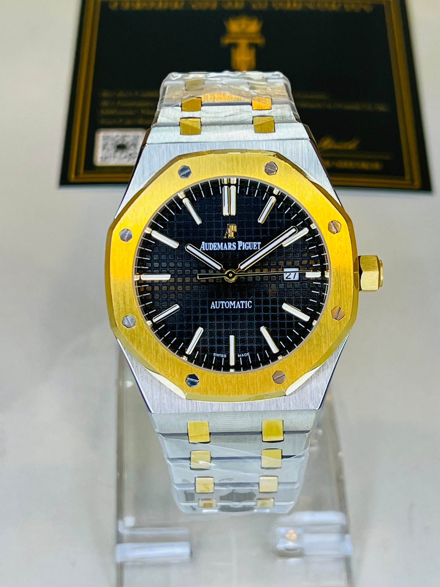 AP Two Tone Automatic Black Dial Super Clone Watch