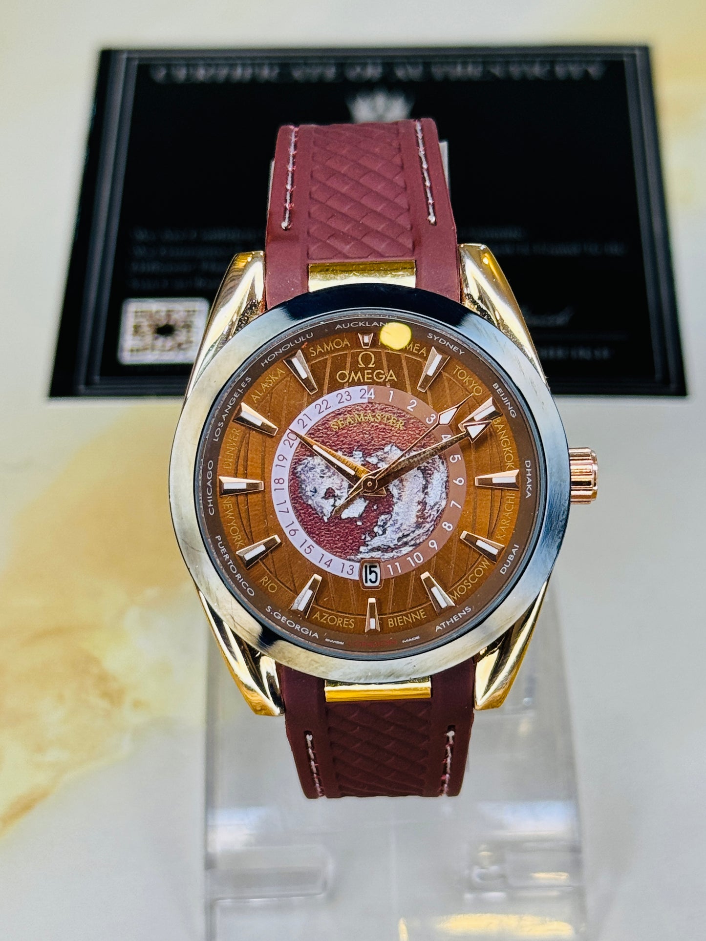 Chocolate Aqua Terra Omega Watch