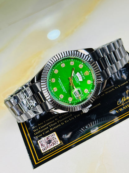 Premium Day Date Black Emerald Dial Watch