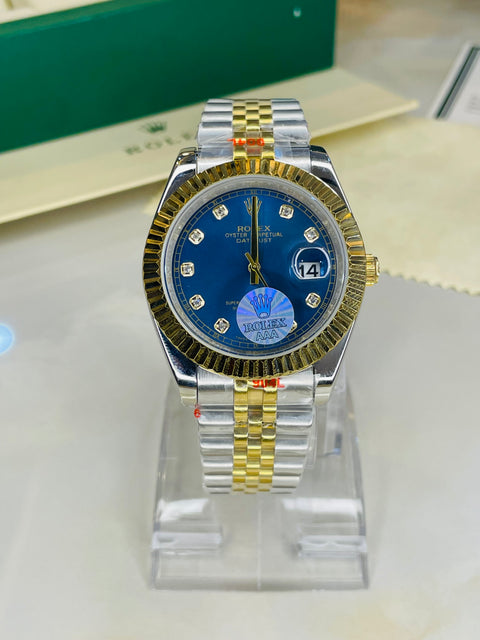 Date Just Two Tone Sapphire Blue Dial  Master Clone Watch