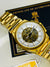 Gold White Skeleton Dial Automatic Mk Watch