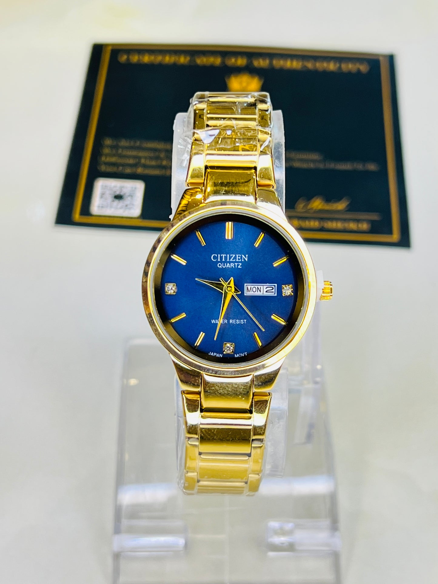 Gold Navy Axiom Couple Watch
