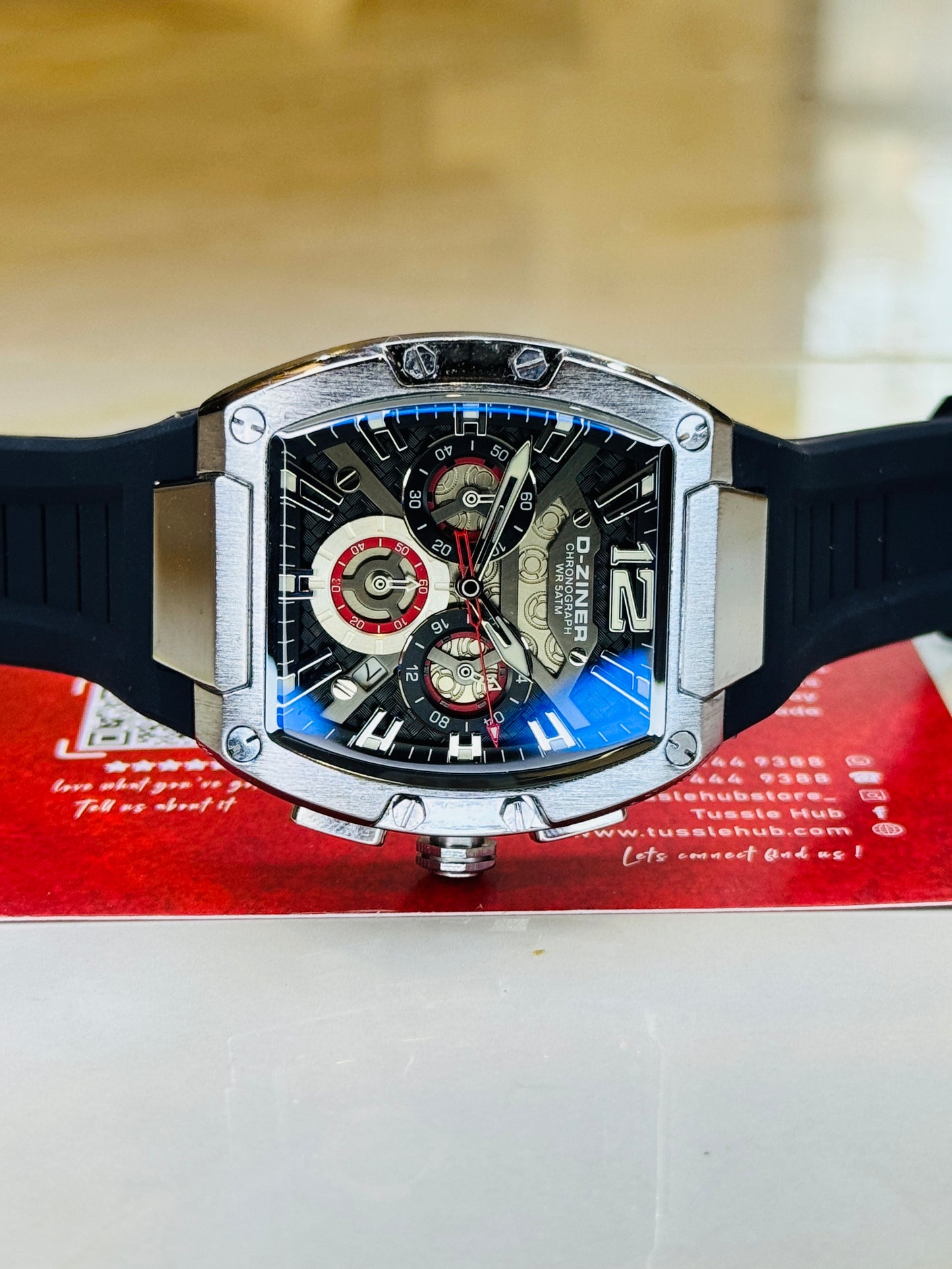 D-Ziner RM Black Silver Chronograph Watch