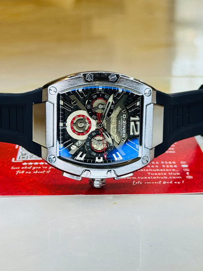 D-Ziner RM Black Silver Chronograph Watch