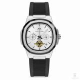 Matturi Black White Silicone Chronograph Watch