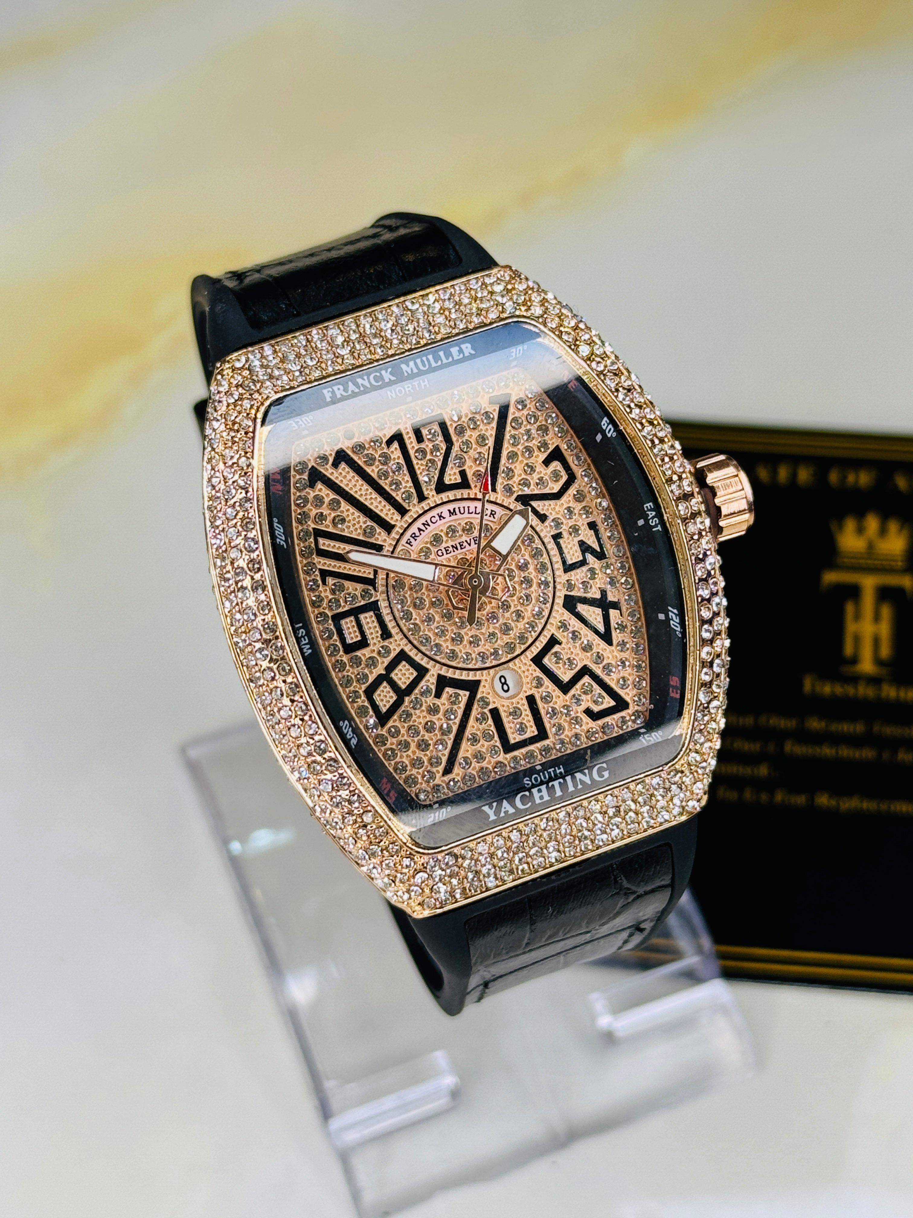 Numeral Black Rose Gold Iced Frank Muller Watch