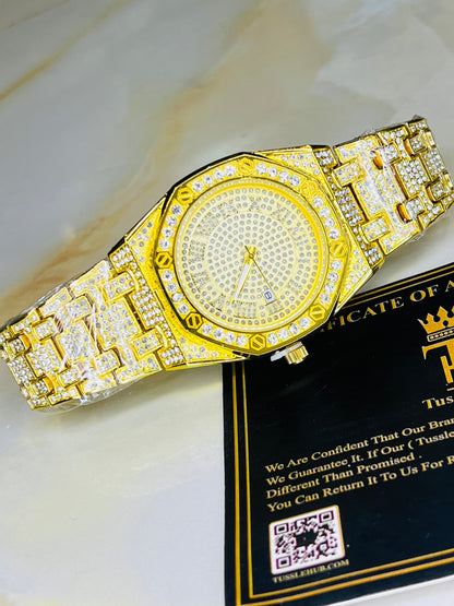 Gold AP Iced Out Watch