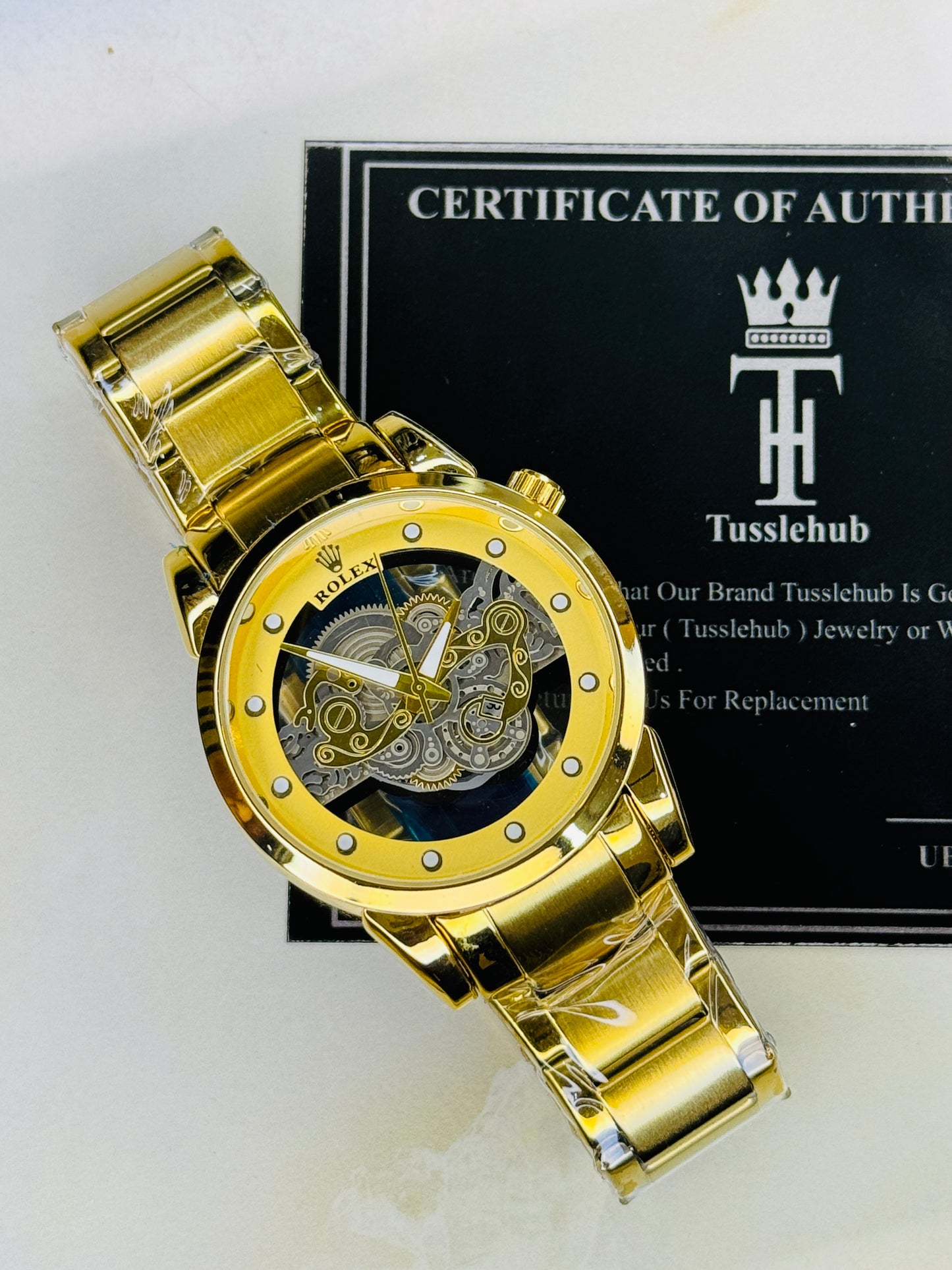 All Gold Skeleton Rolex Watch