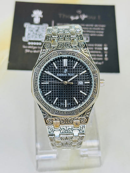 Calligraphic Silver Black AP Watch