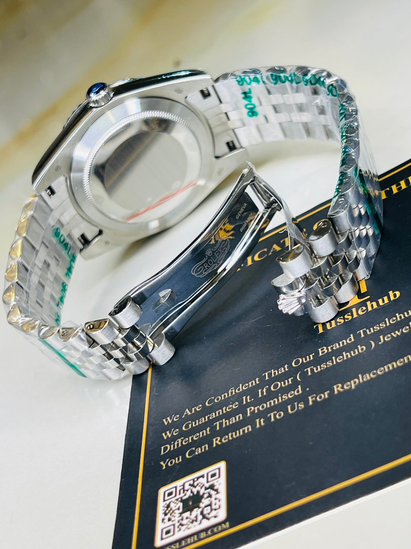 Jubilee Date Just Silver Fluted Bezel White Dial Quartz Watch