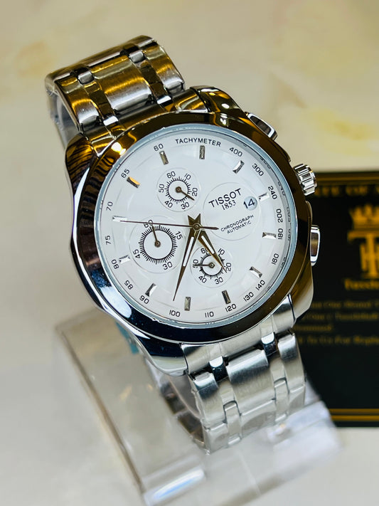 Silver White 1853 Chain Strap Chronograph Watch