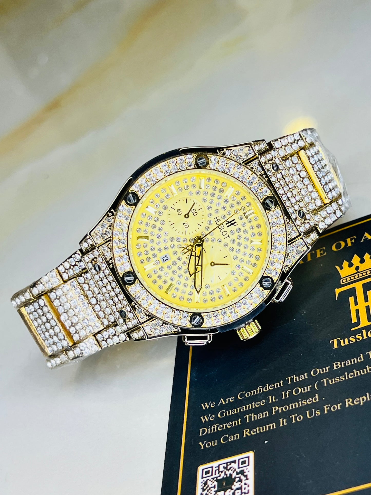 Gold Big Bang Iced Out Watch