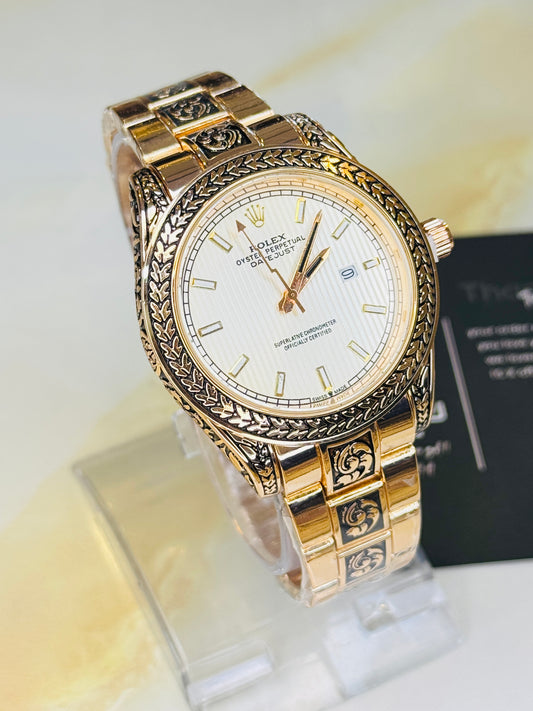Vintage Copper White Calligraphic Watch