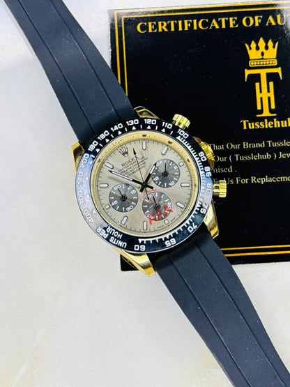Gold Ash Dial Daytona Chronographs Dial Watch