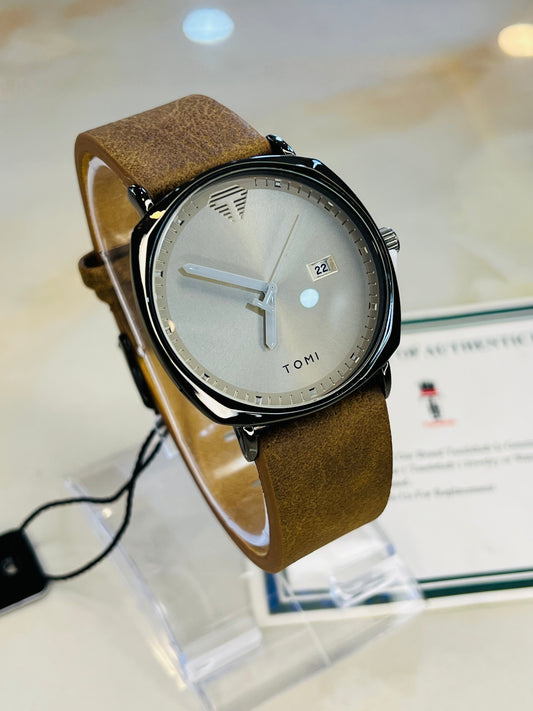 Tomi Brown Black Sleek Dial Watch
