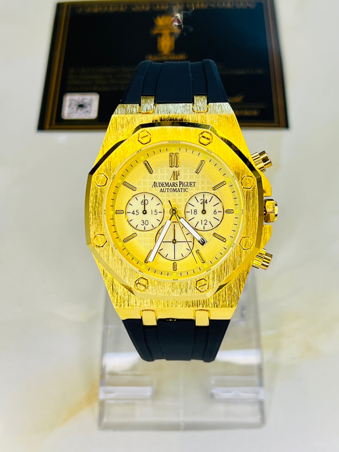 Black Gold Silicon Strap AP Watch