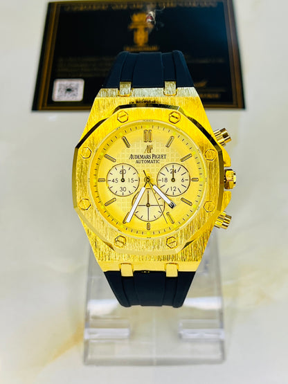Black Gold Silicon Strap AP Watch