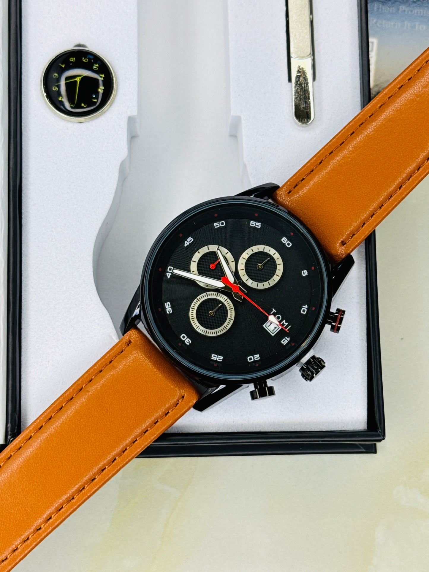 Tomi S6C Brown Black Gift Set Watch