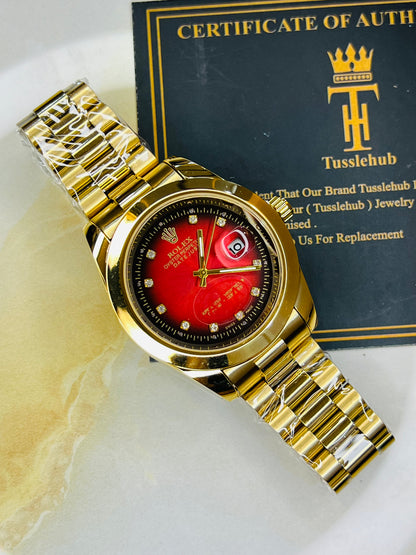 Gold Blood Plain Bezel Date Just Watch