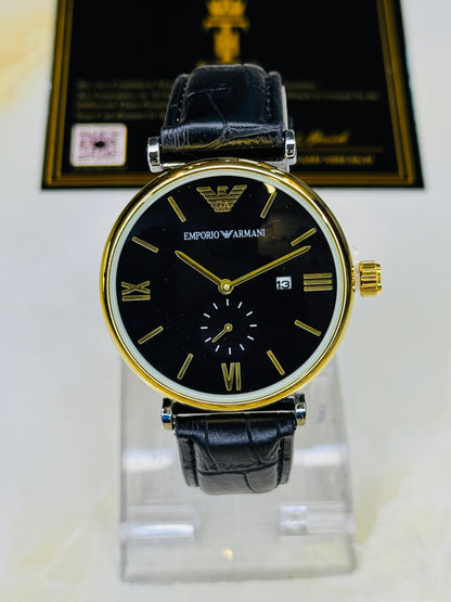 Black Gold Black Emporio Down Second Watch