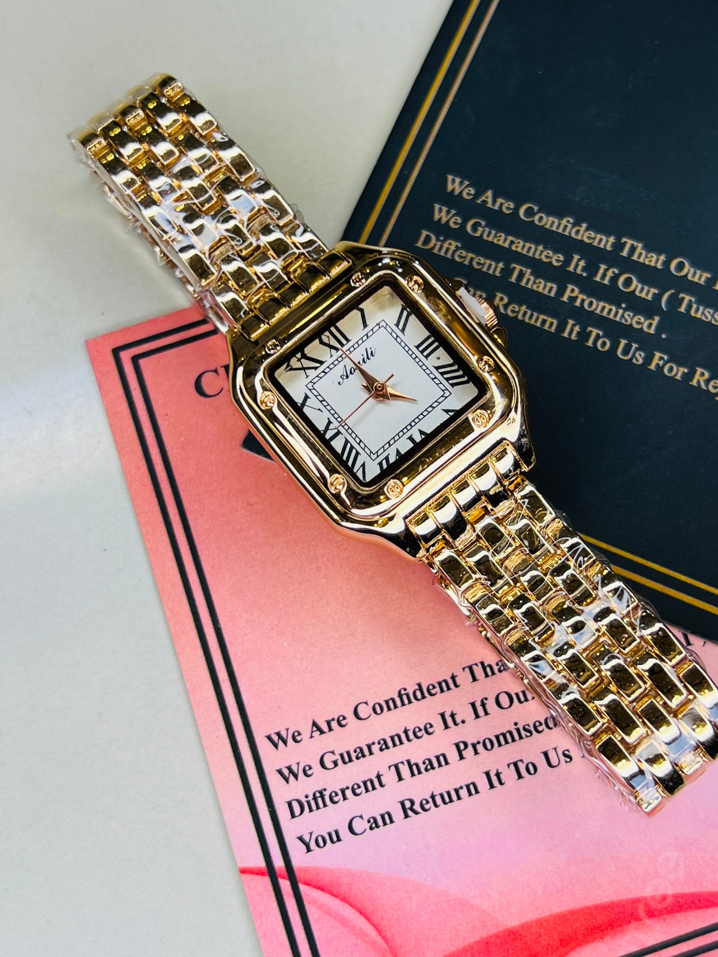 Rosegold White Santos Watch For Her