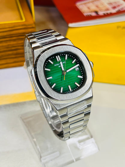Silver Emerald Automatic Nautilus Super Clone Watch