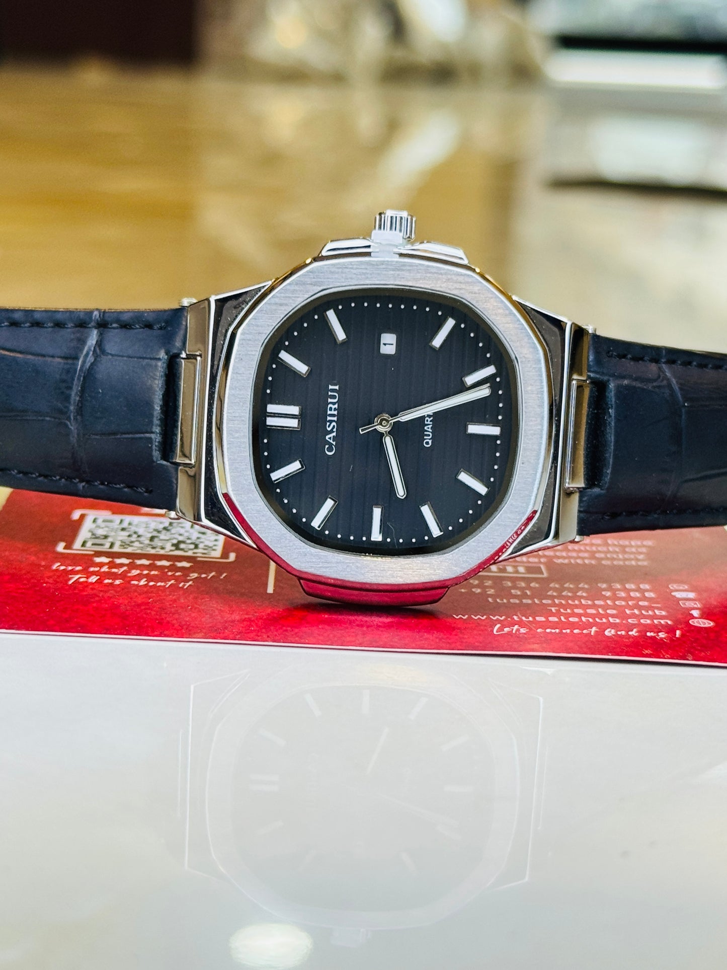Black Silver Casirui Nautilus Watch