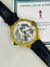 White Gold Engraved Skeleton Dial Watch