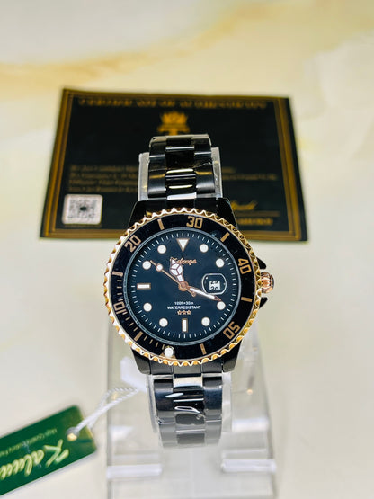 Kaluuya Black Rotating Bezel Couple Watches