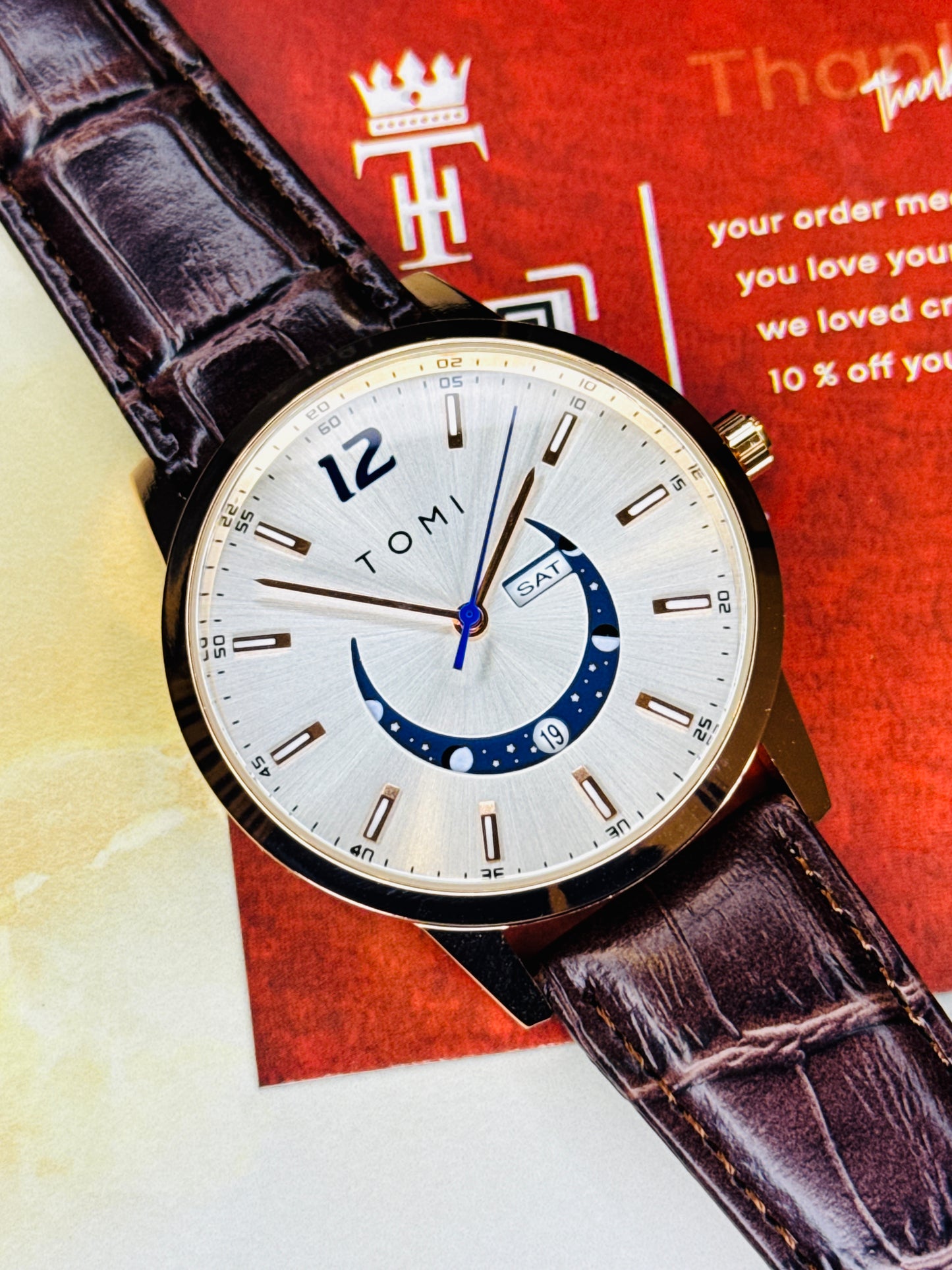 Brown Copper Tomi Crescent Watch