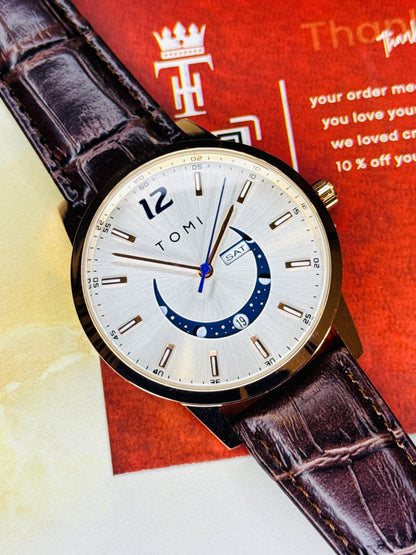 Brown Copper Tomi Crescent Watch