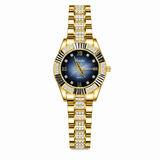 Gold Zircon Chain Watch For Her