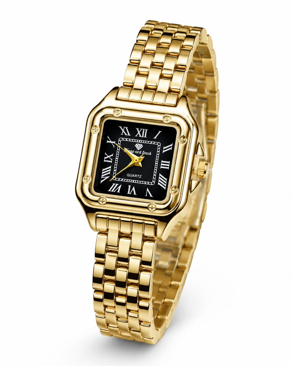 Gold Black Gold Santos Watch For Her