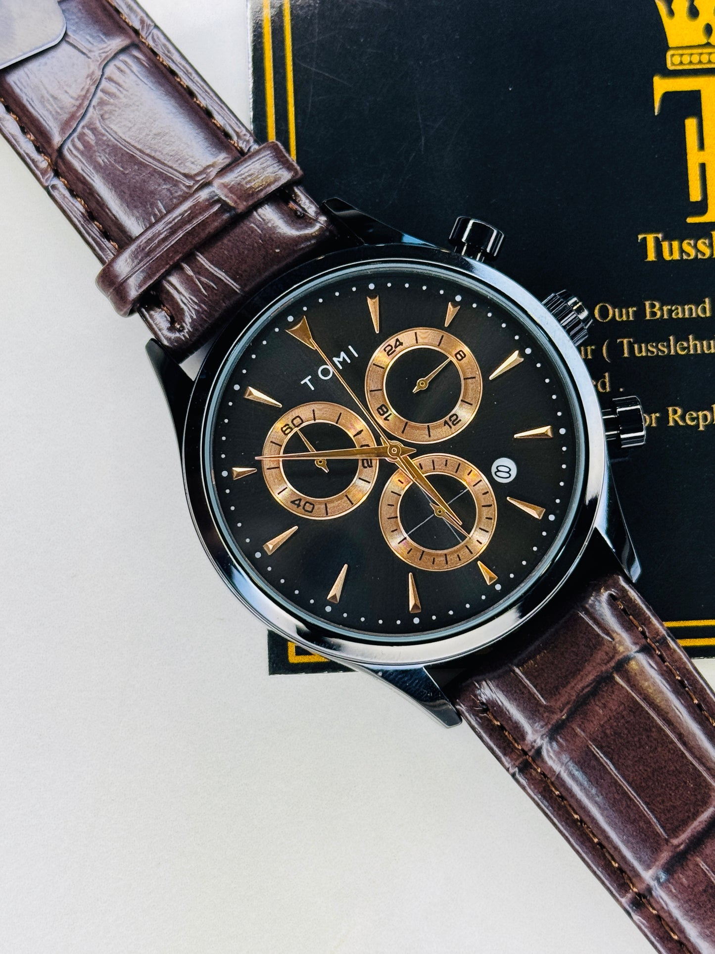 Tomi S6A Coffee Black Gift Set Watch