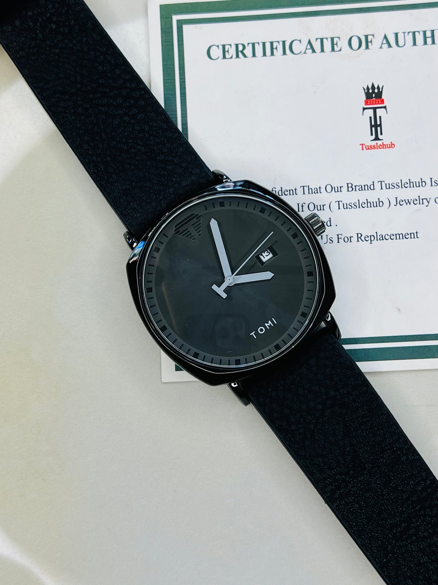 Tomi All Black Sleek Dial Watch