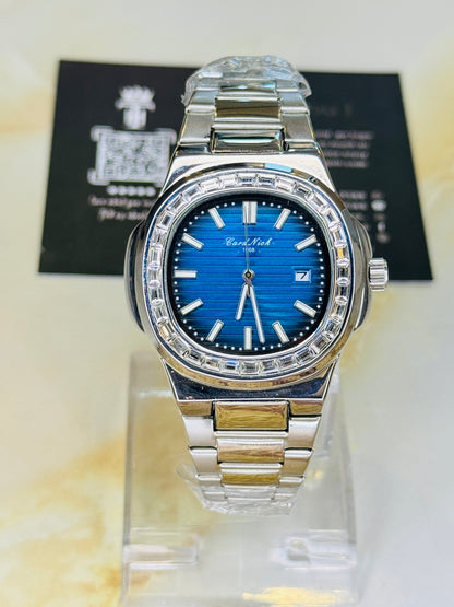 Card Nick Nautilus Silver Ocean Gem Stone Watch