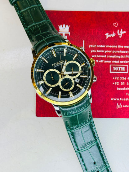 Citizen Globe Forest Green Chronograph Watch