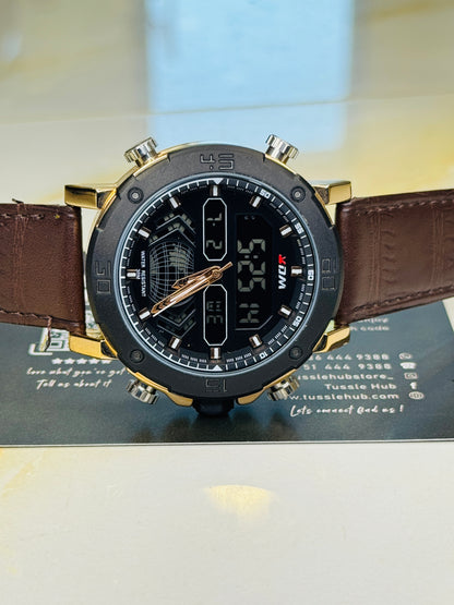 XDM Brown Black Dual Time Watch