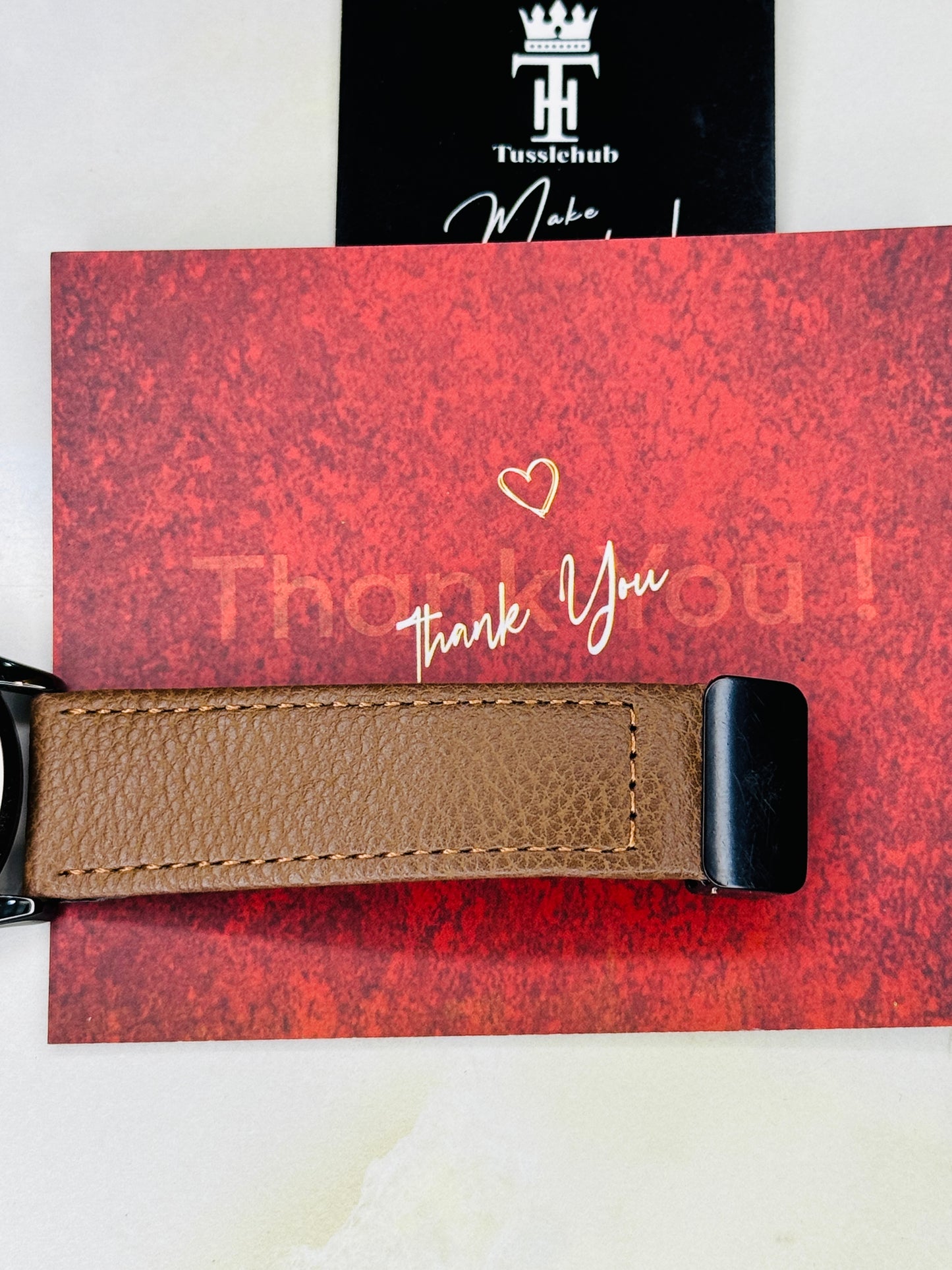 Tomi Brown Black Leather Magnetic Strap Watch