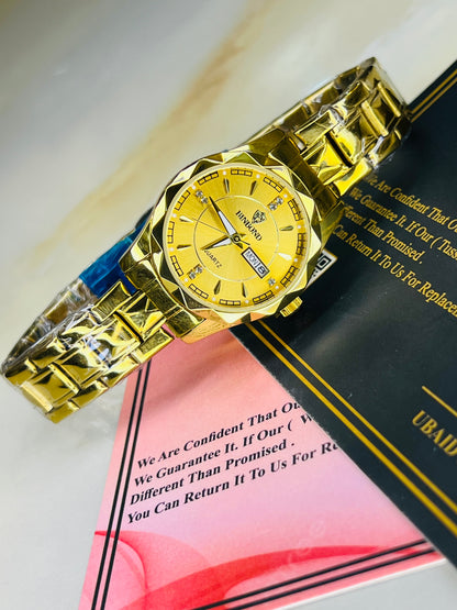 Gold Binbond Day Date Watch For Her
