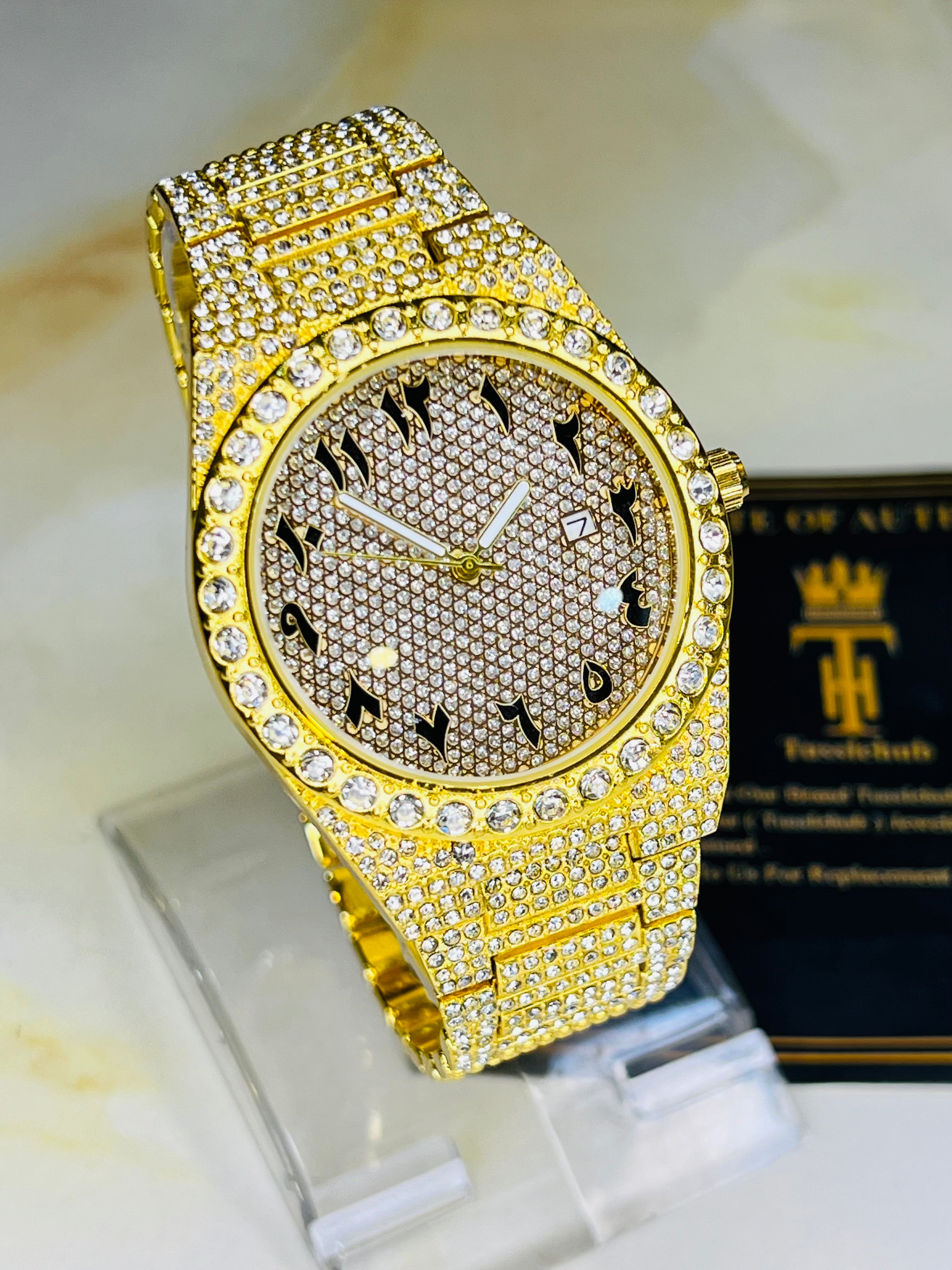 Gold Curdden Unisex Iced Out Watch