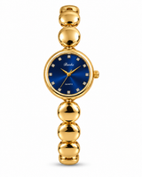 The Gold Round Pebble Minimalist Bangle Watch