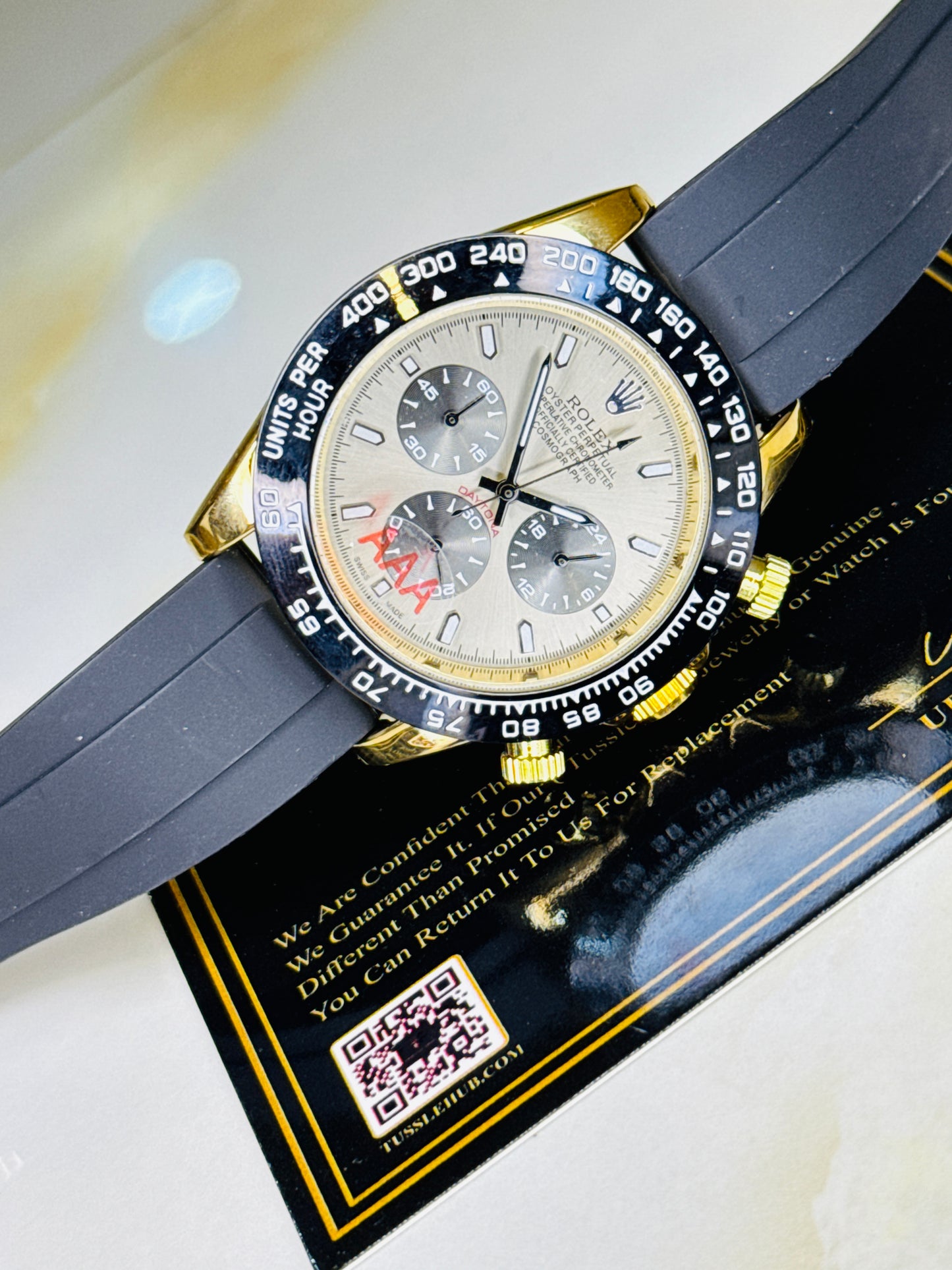 Gold Ash Dial Daytona Chronographs Dial Watch