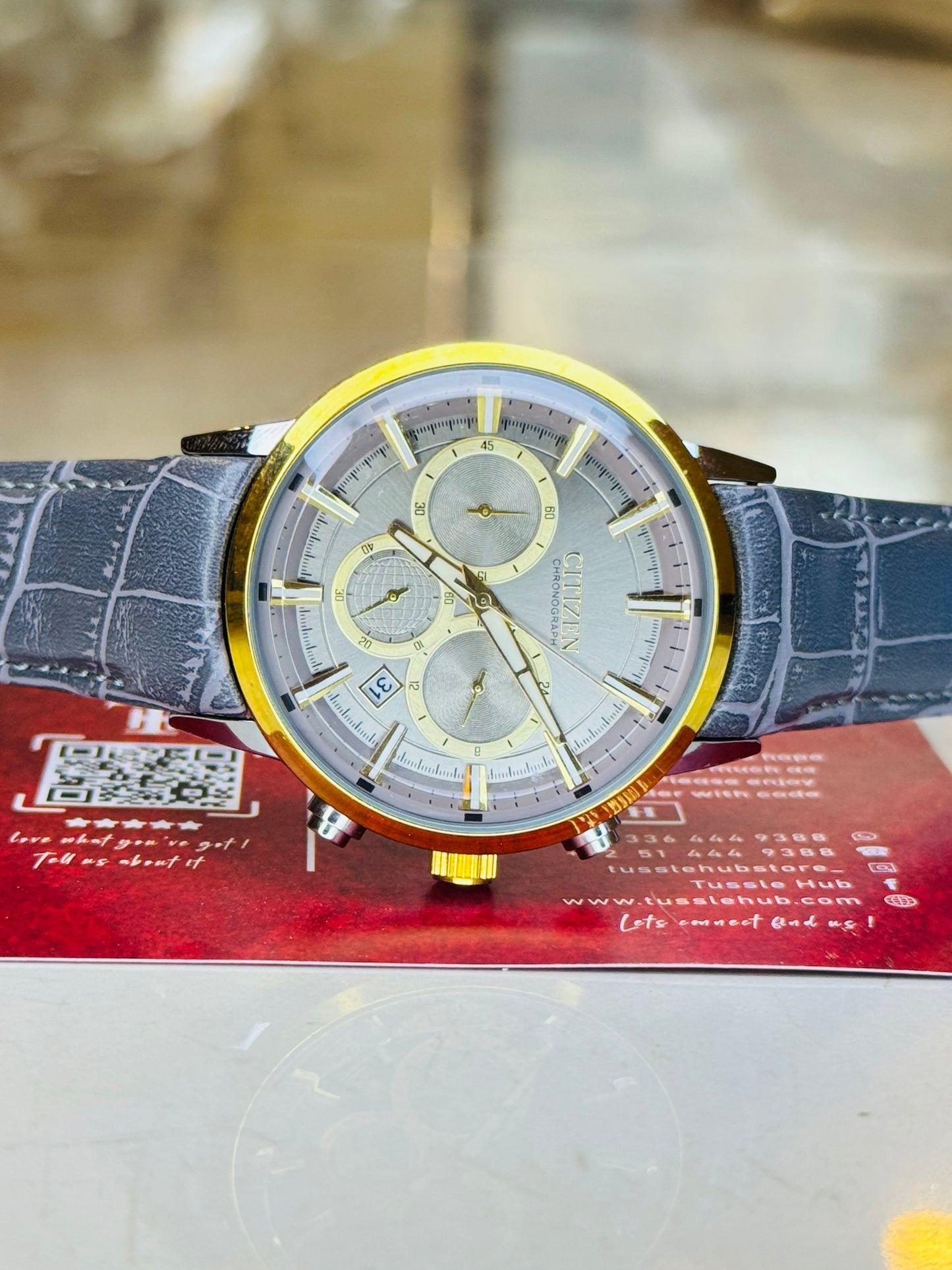 Citizen Globe Ash Grey Chronograph Watch
