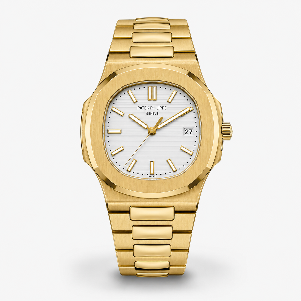 Gold White Automatic Nautilus Super Clone Watch